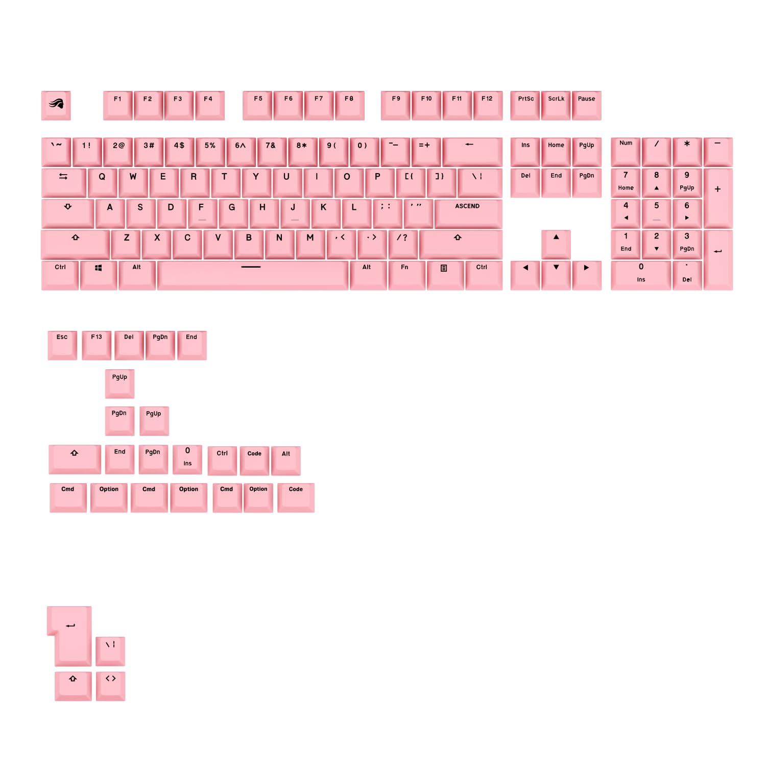 Glorious GPBT Basics Keycaps, ANSI Layout (US), PBT, Dye-Sub