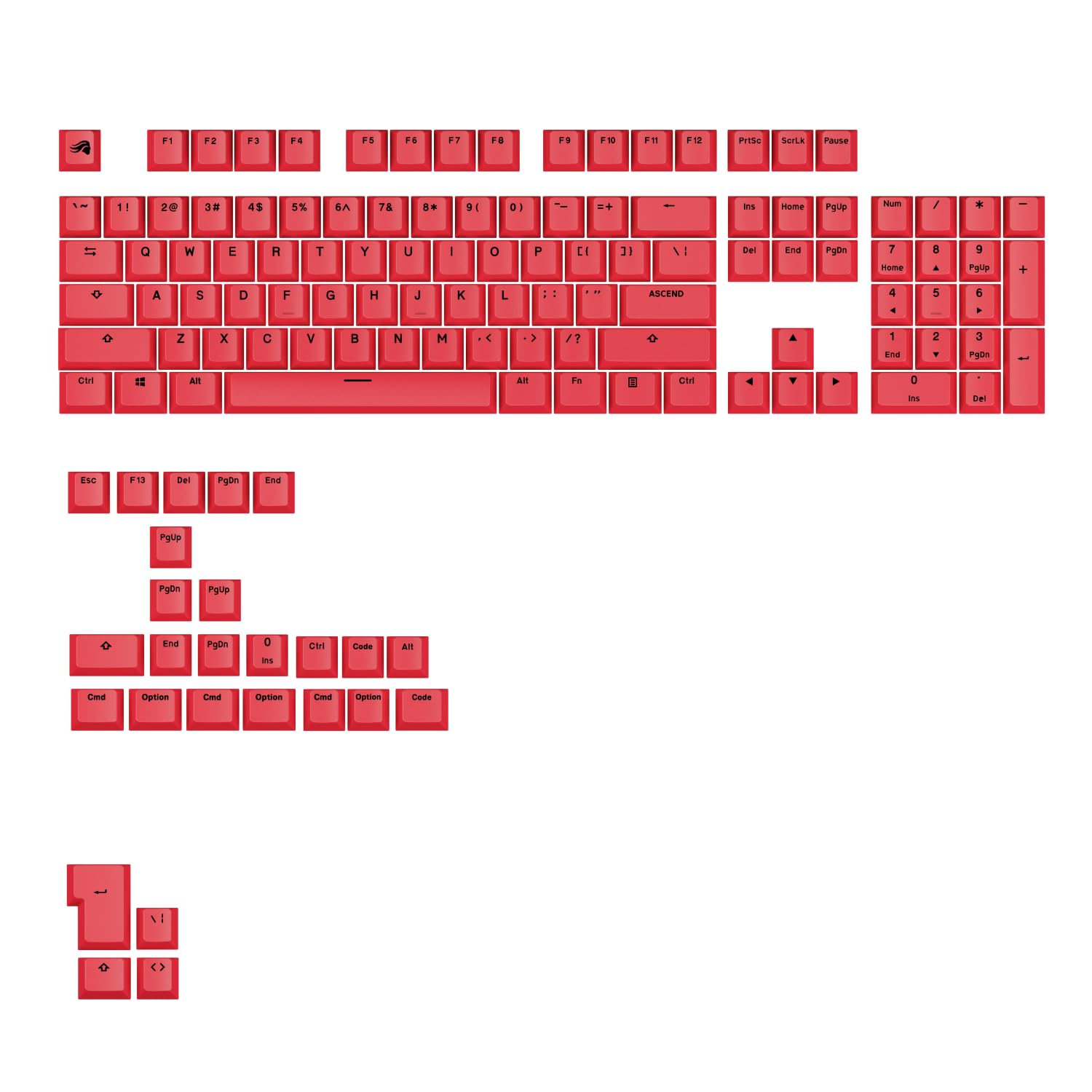 Glorious GPBT Basics Keycaps, ANSI Layout (US), PBT, Dye-Sub