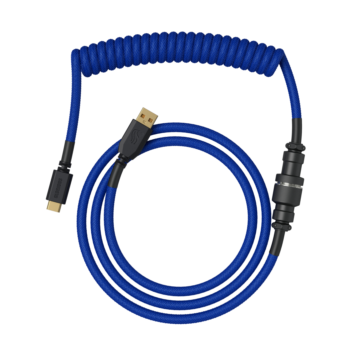 Glorious GMMK Coiled Cable Cobalt Blue, Spiralkabel, USB-C/USB-A
