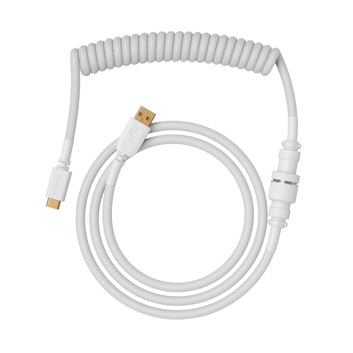 Glorious GMMK Coiled Cable Ghost White, Spiralkabel, USB-C/USB-A