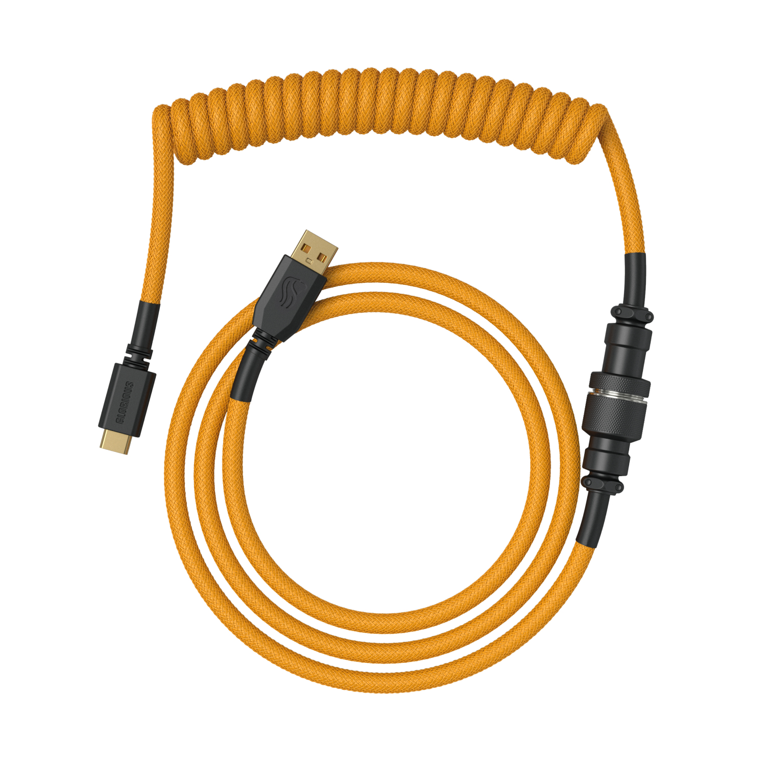Glorious GMMK Coiled Cable Gold, Spiralkabel, USB-C/USB-A