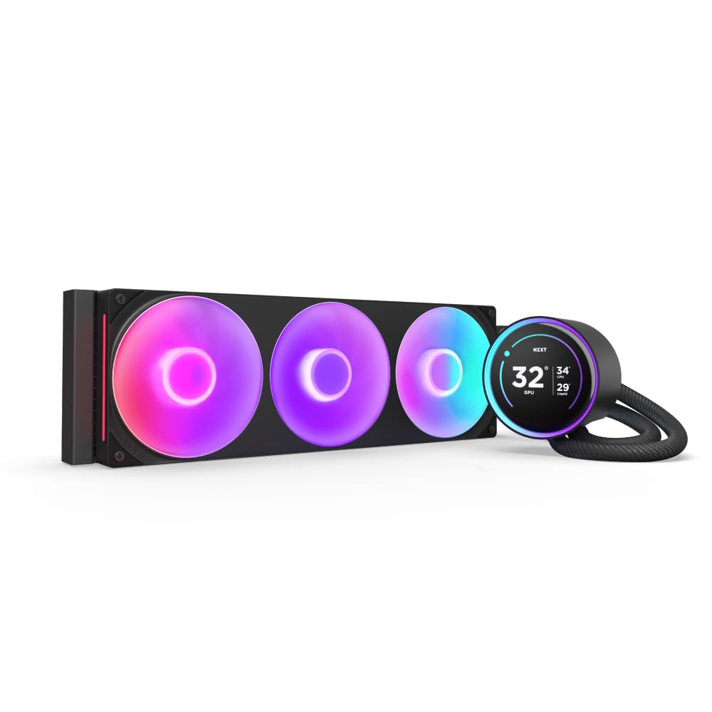 NZXT Kit de refroidissement liquide Kraken Elite 360 RGB avec écran IPS 360 mm, noir