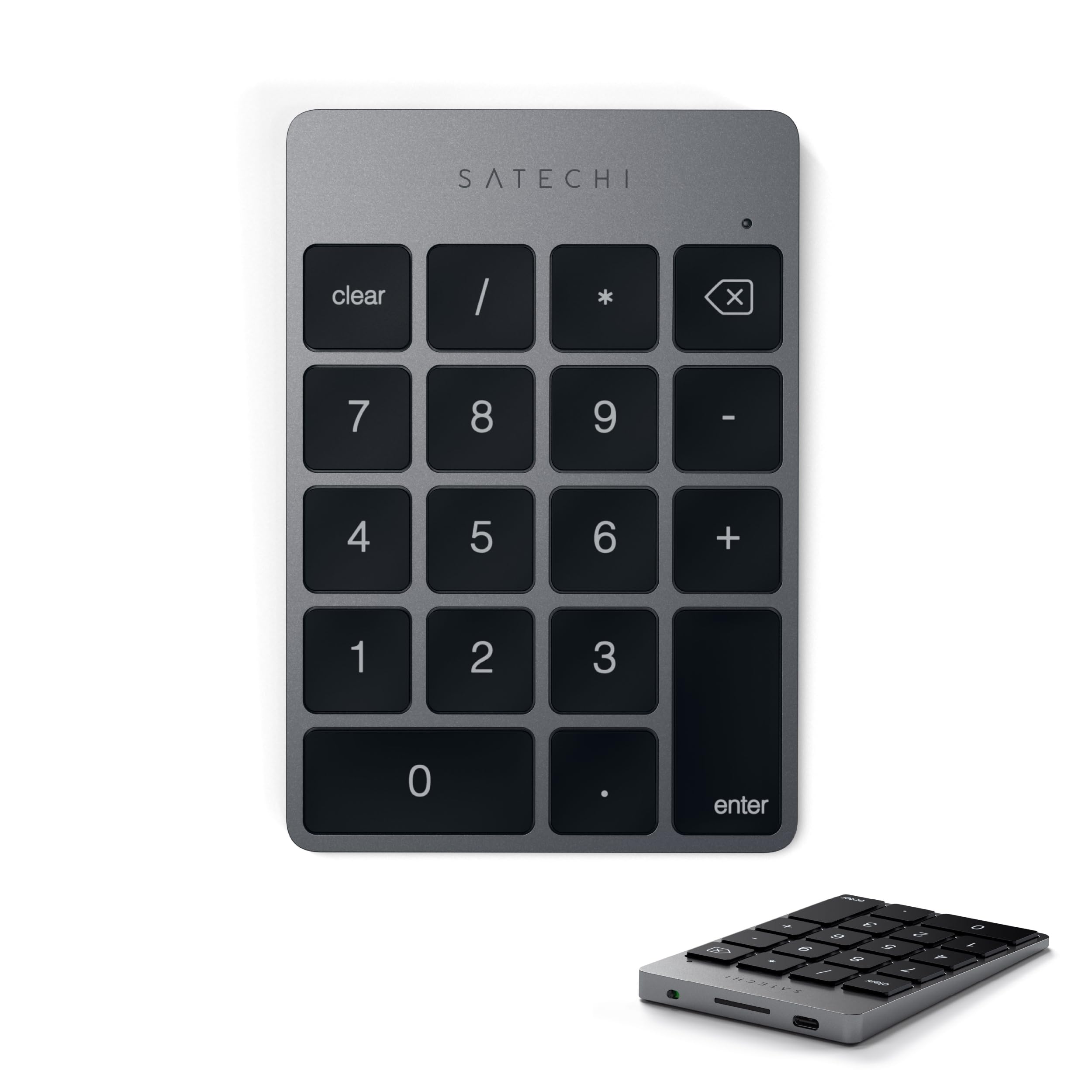 Satechi ALUMINUM SLIM RECHARGEABLE BLUETOOTH KEYPAD SPACE GREY