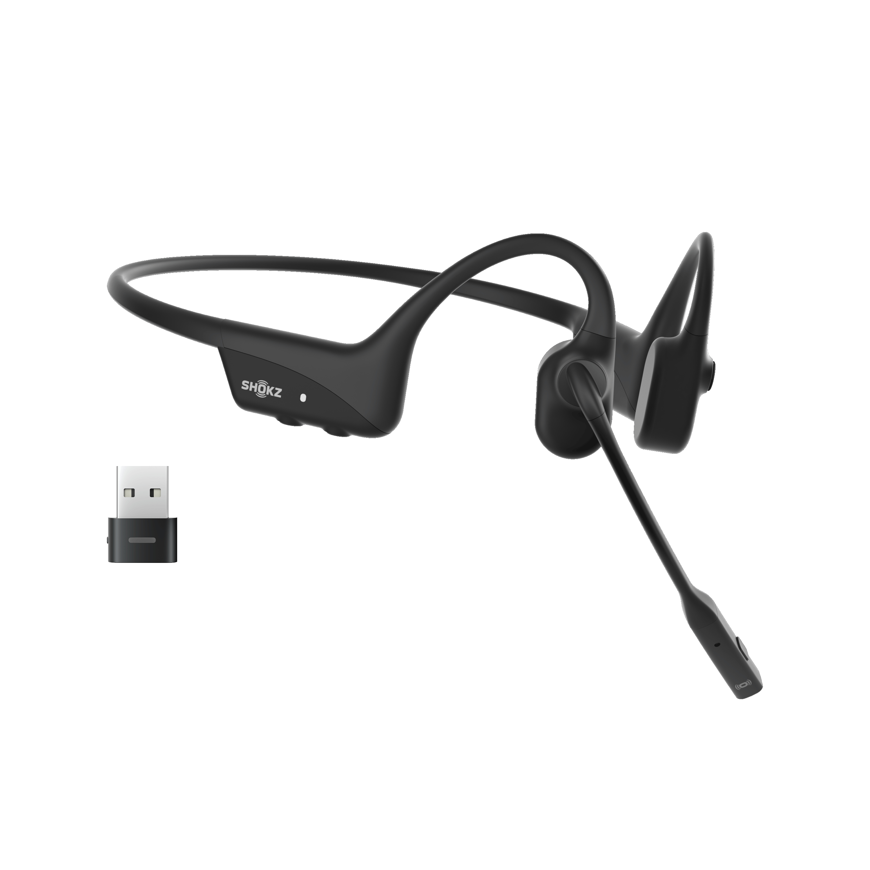 Shokz OpenComm2 UC (Noir) avec adaptateur sans fil USB-A