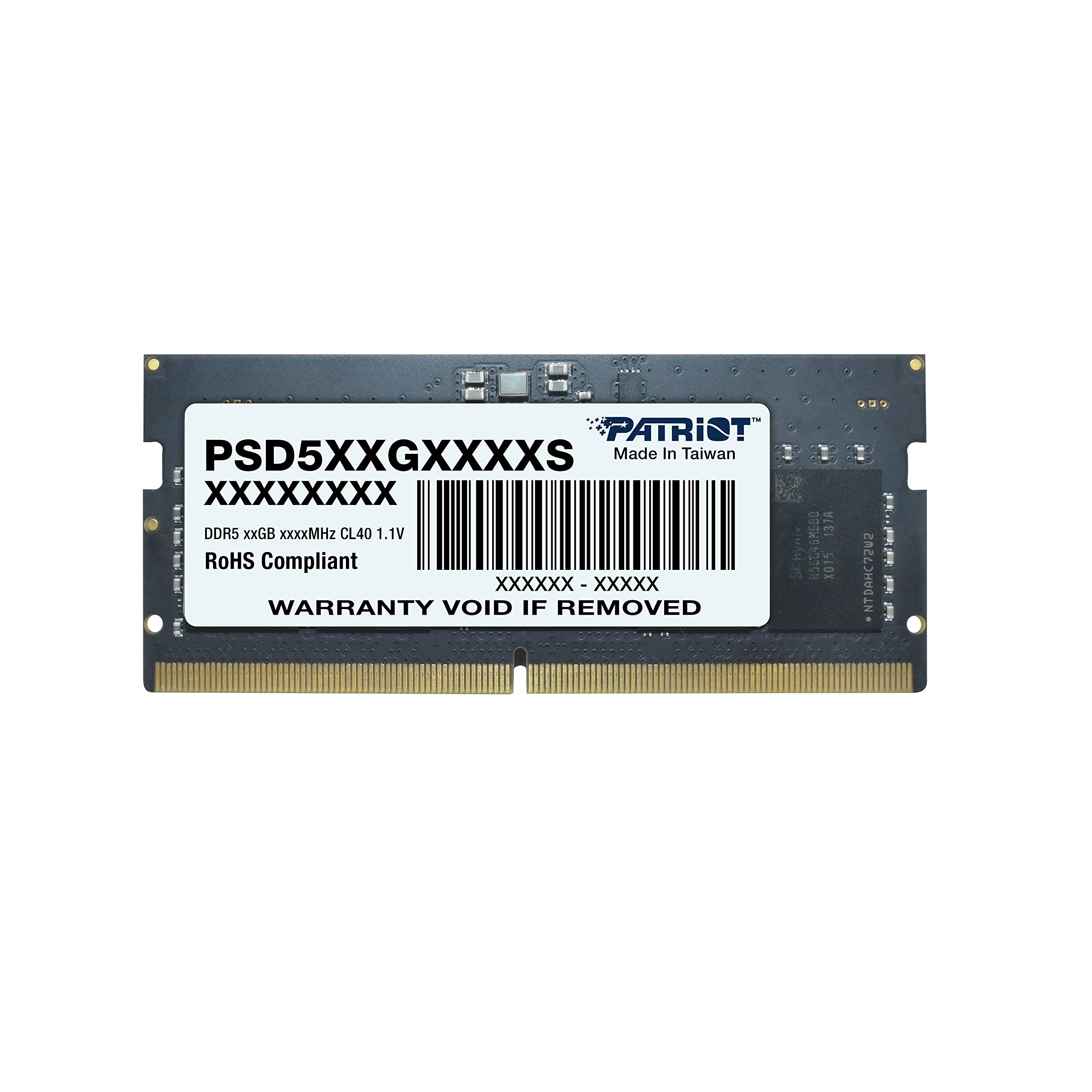 PATRIOT Barrette mémoire SODIMM DDR5 32Go Signature Line PC5-38400 (4800 MHz) (Noir)
