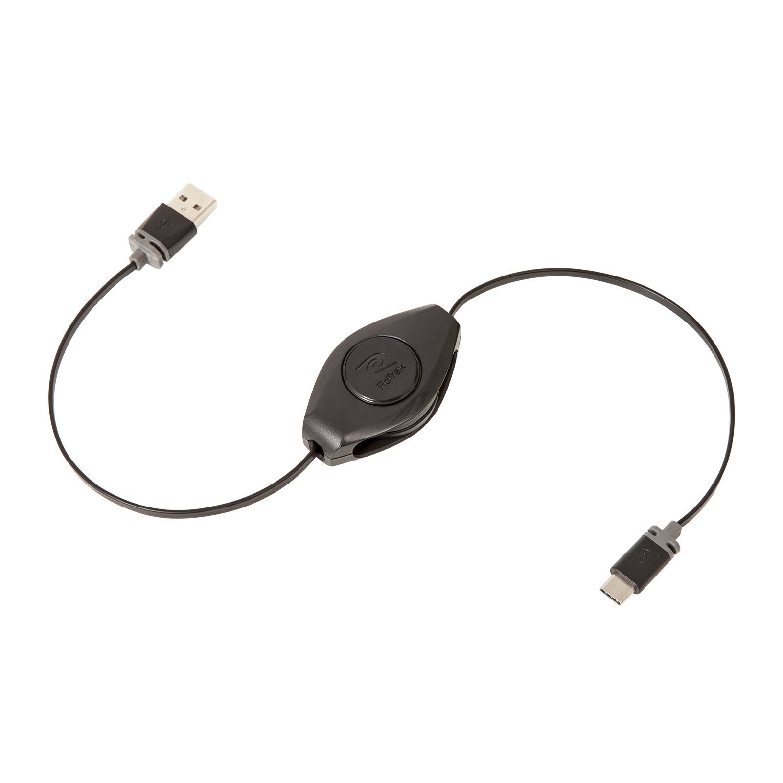 RETRAK Cable USB 2.0 rétractable vers USB Type C (Noir)