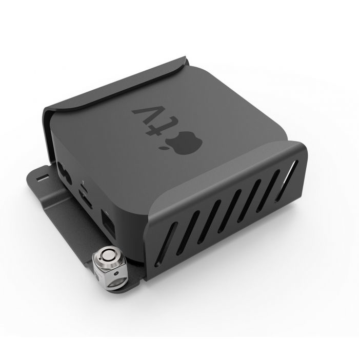 COMPULOCK Compulocks Support de sécurité Apple TV (4e, 4k 1-2e génération) (2018-2021) avec câbleantivol a cle noir