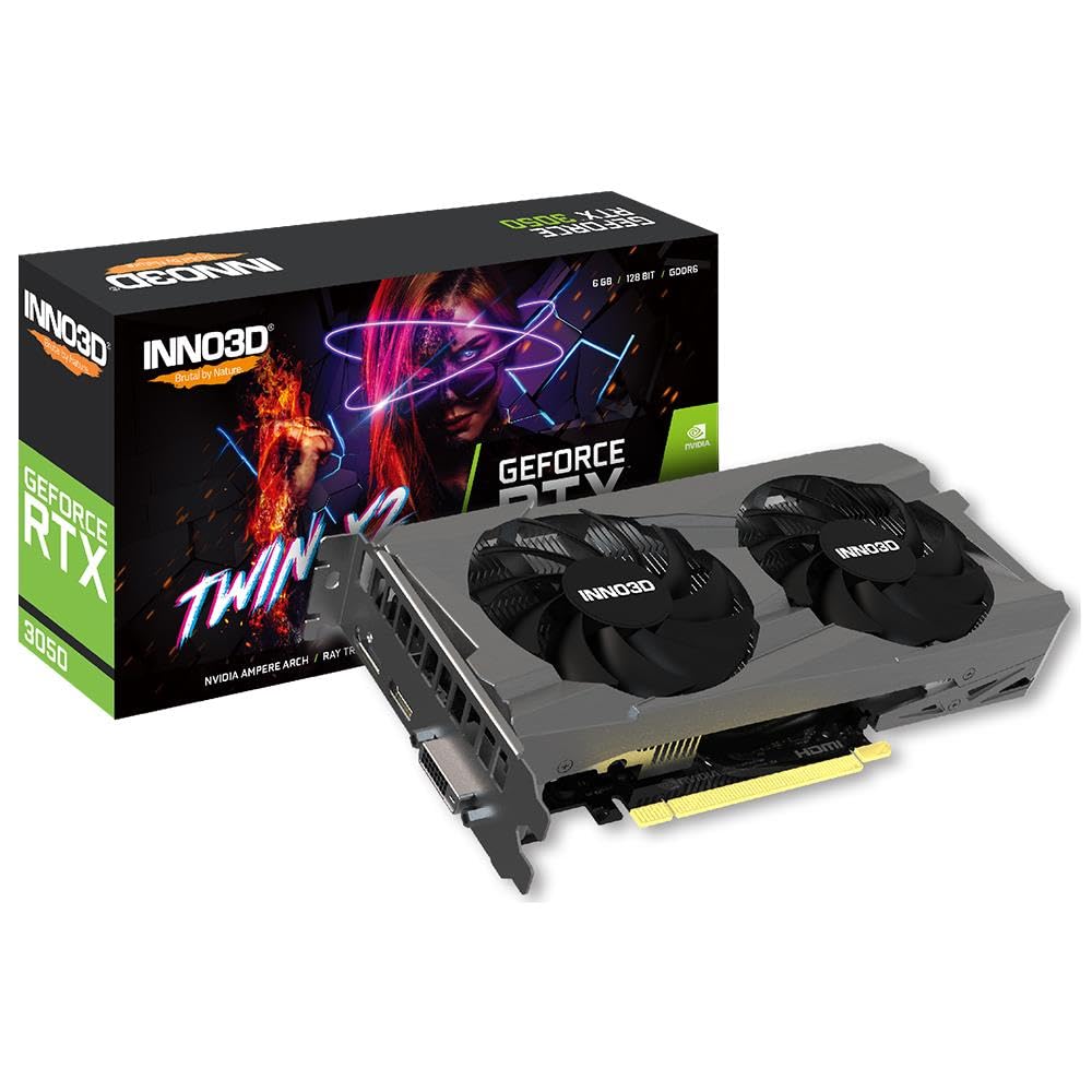 Inno3D Carte Graphique Nvidia GeForce RTX 3050 Twin X2 6Go