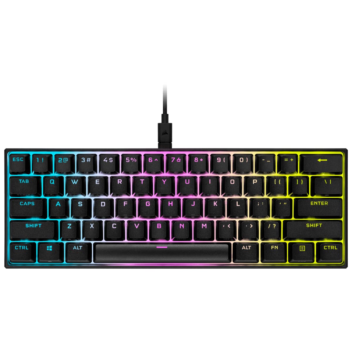 CORSAIR K65 Mini clavier de jeu mécanique Commutateur RGB Cherry MX Rouge Noir