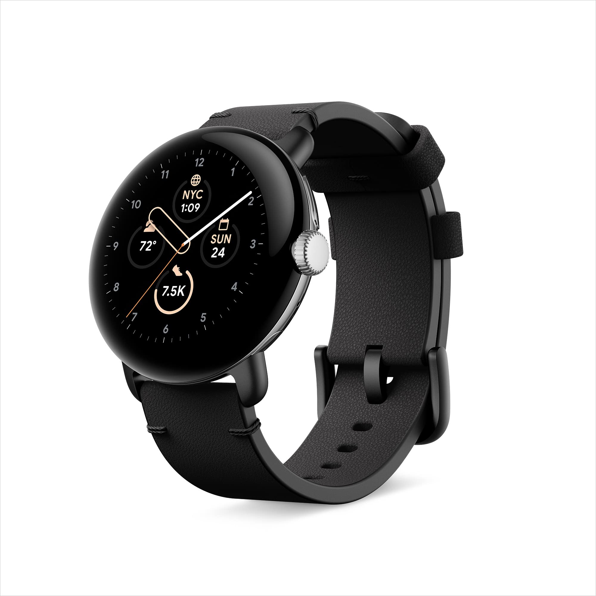 GOOGLE Bracelet Pixel Watch Cuir Small Noir