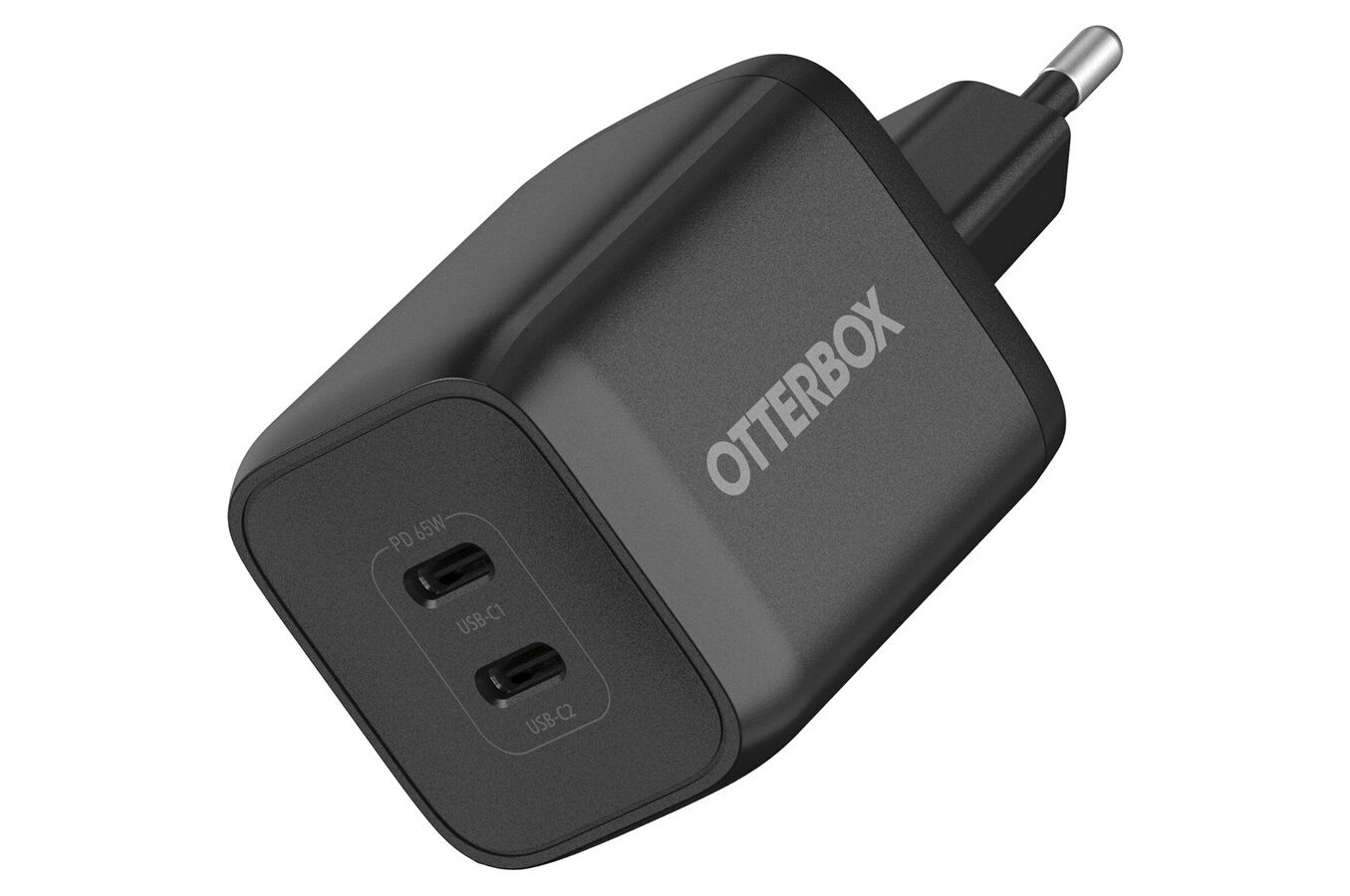 OTTERBOX Chargeur mural 65W GaN, 1 port USB-C -45W + 1 port USB-C 20W PowerDelivery, antichoc, charge rapide pour Smartphone, tablettes, laptop NOIR
