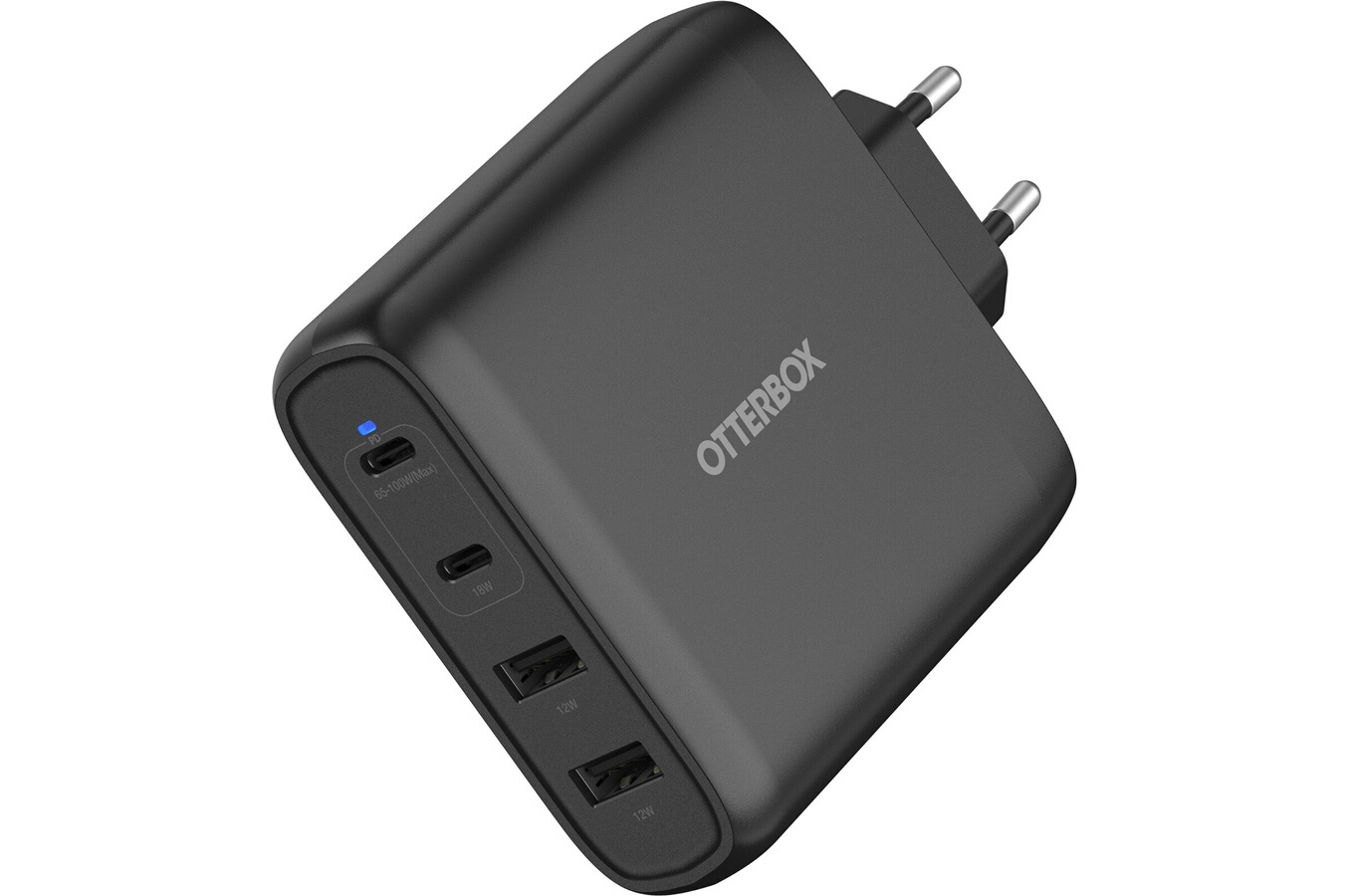OTTERBOX Chargeur mural 100W GaN, 2 ports USB-C + 2 port USB-A Noir