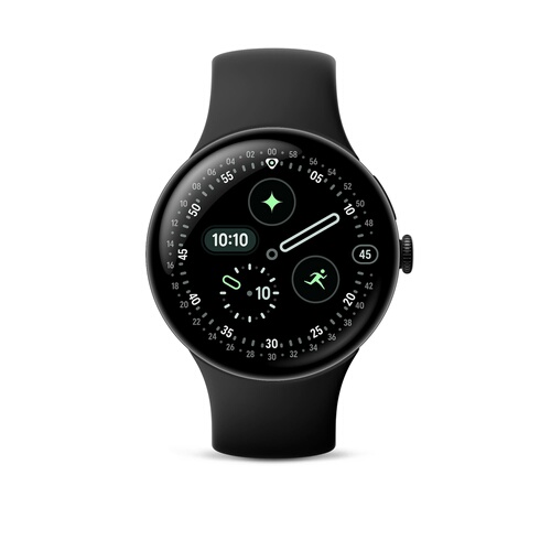 GOOGLE Pixel Watch 4 45 mm 4G Noir Mat avec bracelet sport fluoroélastomère Noir Volcanique