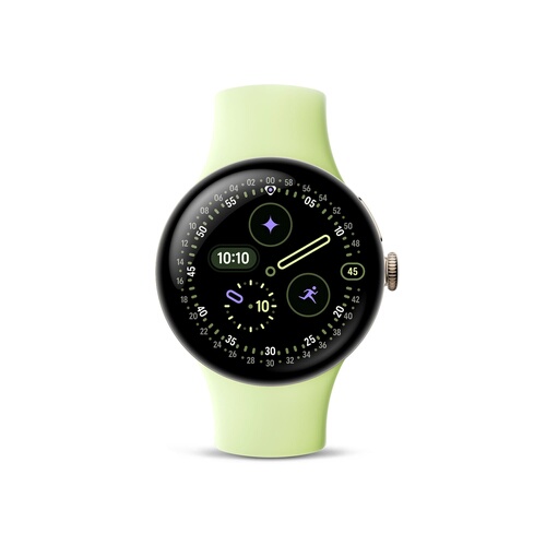 GOOGLE Pixel Watch 4 41 mm 4G Doré avec bracelet sport fluoroélastomère Vert Citron