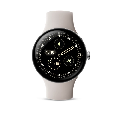 GOOGLE Pixel Watch 4 45 mm Bluetooth Argent Poli avec bracelet sport fluoroélastomère Porcelaine