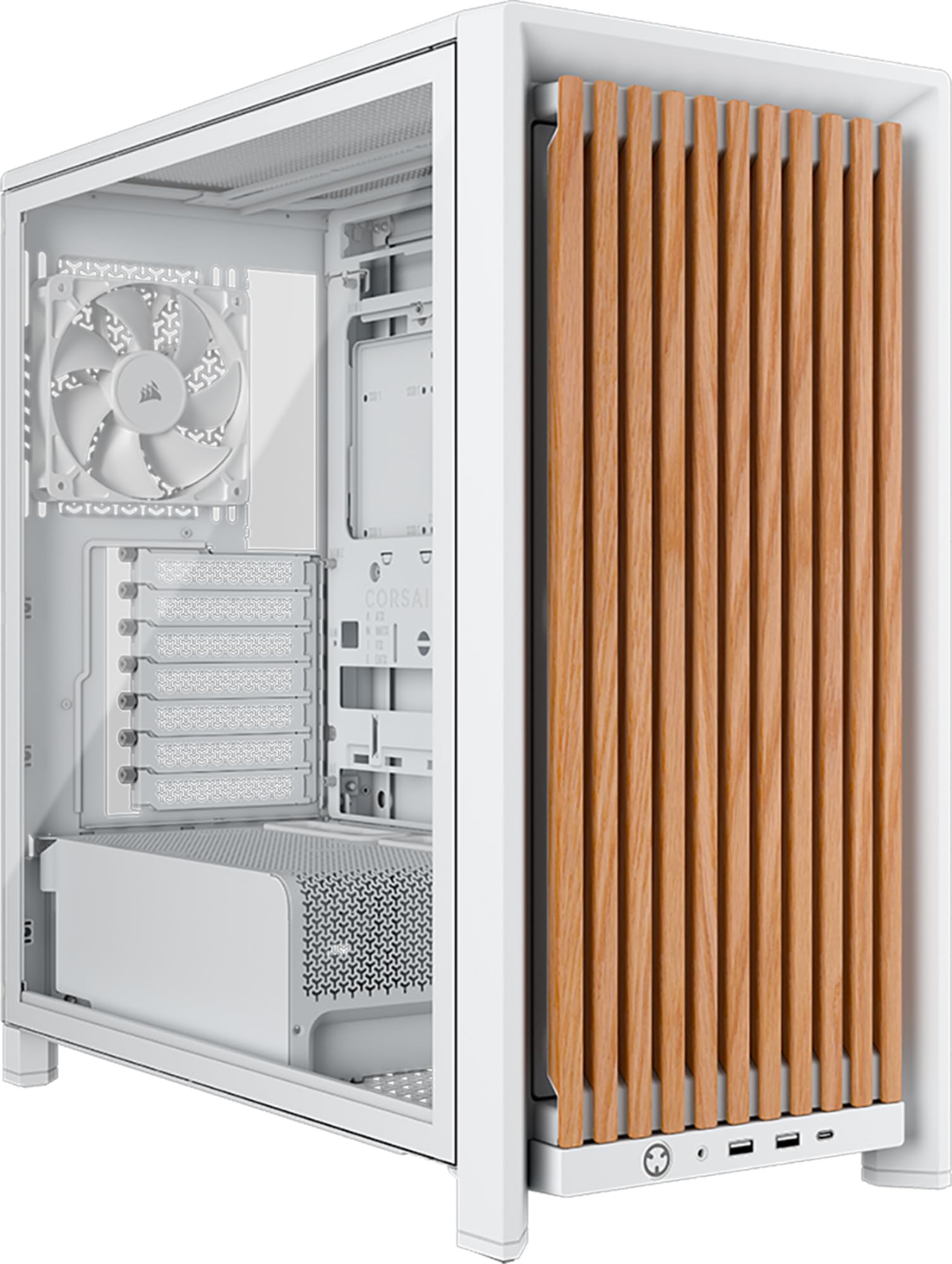 CORSAIR CORSAIR Geh Midi FRAME 4000D RS Wood Mid-Tower, White/Oak