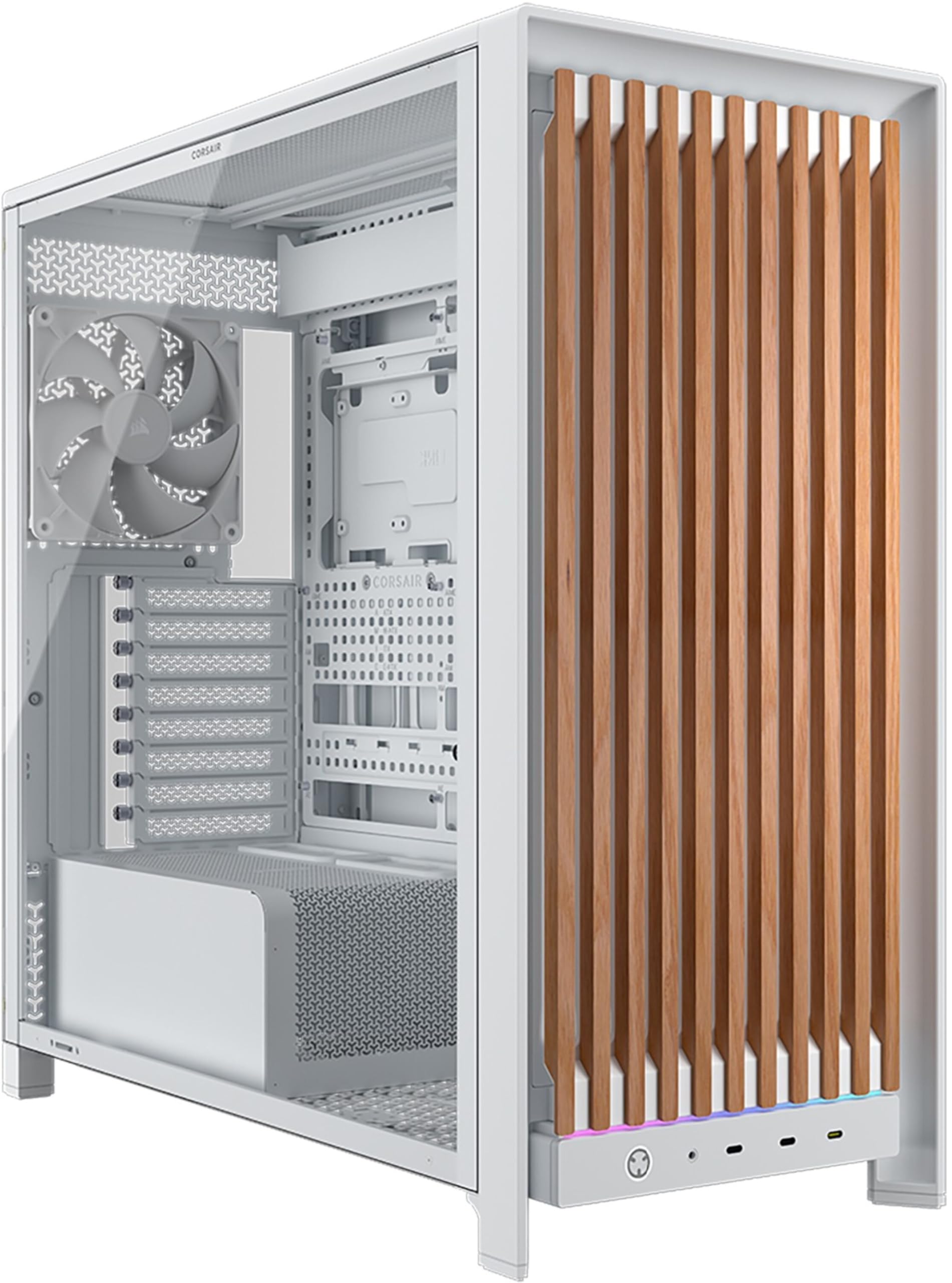 CORSAIR FRAME 5000D Wood RS Performance Mid-Tower Case White/Oak