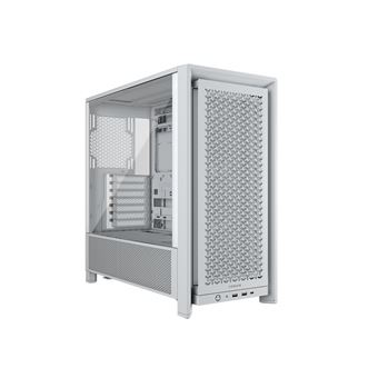 CORSAIR Boîtier PC FRAME 4000D RS moyen tour blanc avec panneau latéral verre trempé