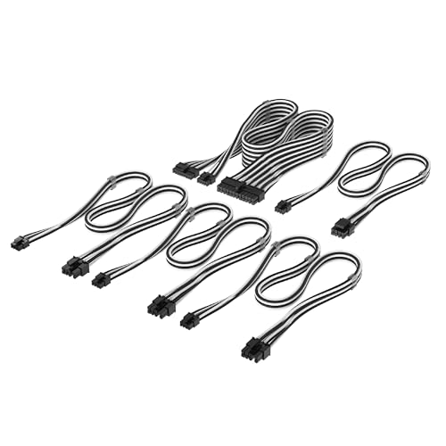 CORSAIR CORSAIR DC Cable Starter Kit, Individually Sleeved, Wh/Bl.