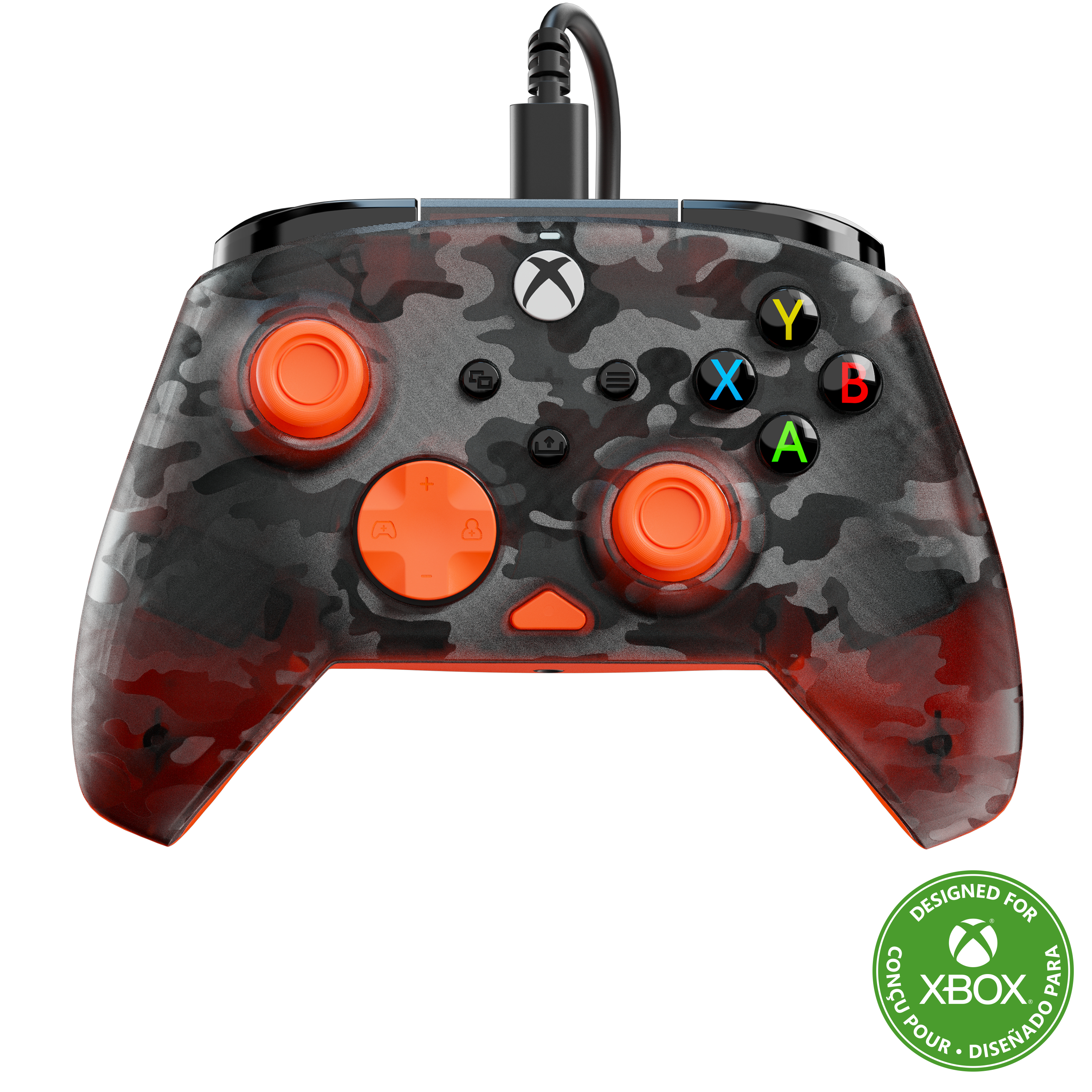 Turtle Beach Manette filaire Rematch Core Camo Noir fantôme et Orange pour Xbox Series XS Xbox One et PC
