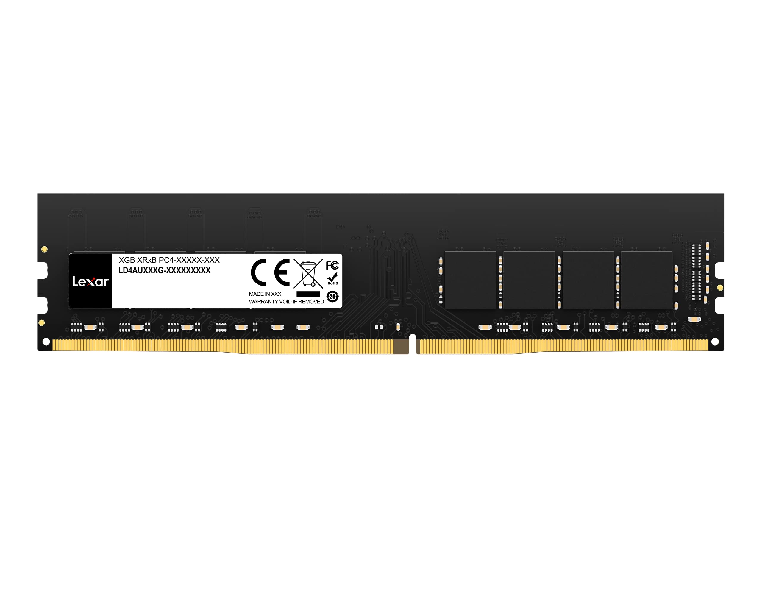Lexar Barrette mémoire 32Go DIMM DDR4 PC4-25600 (3200Mhz) (Noir)