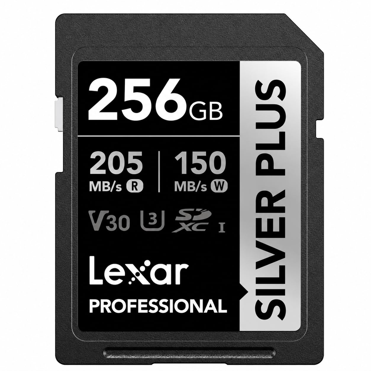 Lexar Carte mémoire SILVER PLUS 256Go SDXC UHS-I V60 205Mo/s 150Mo/s