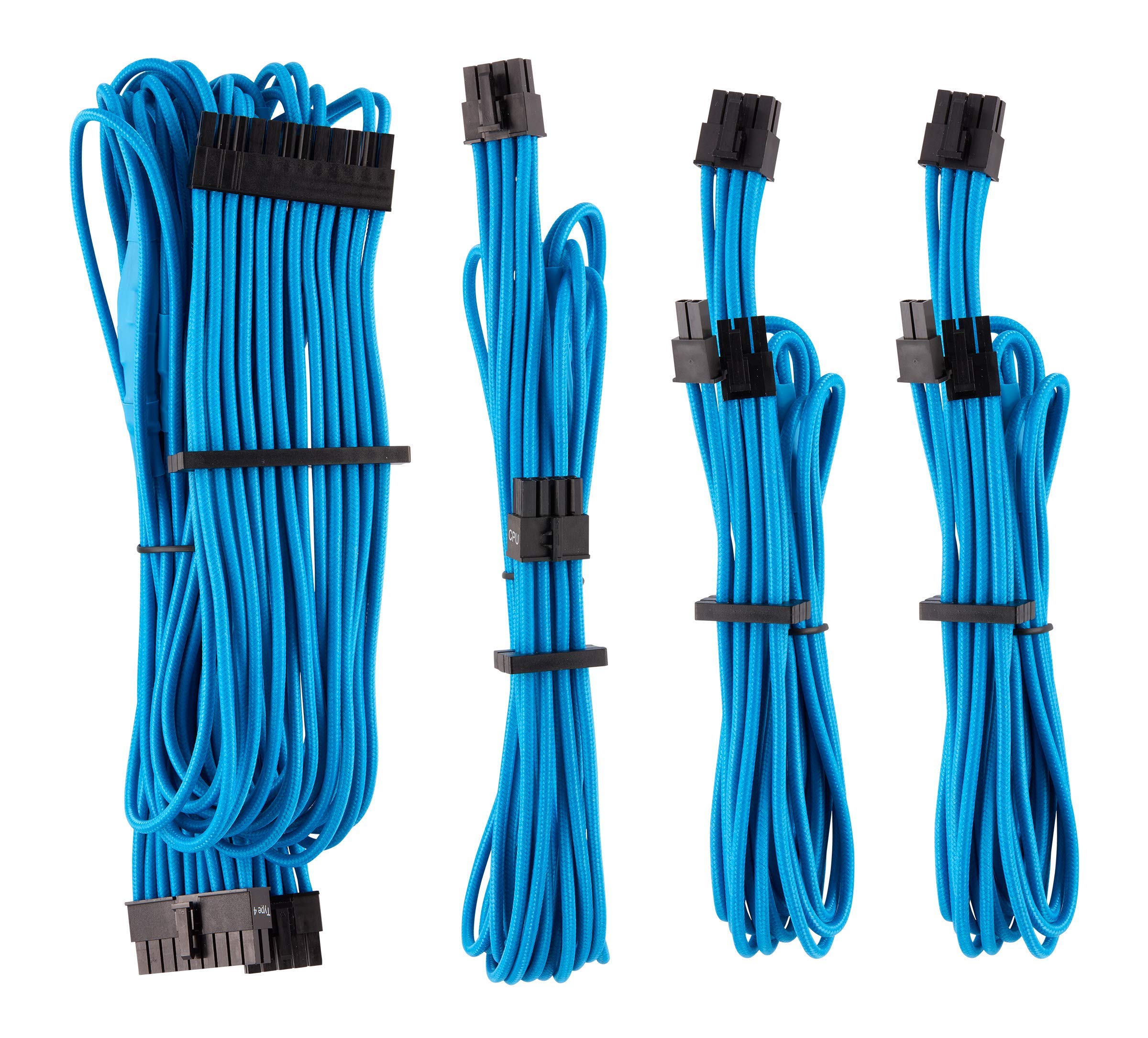 CORSAIR Premium Sleeved Kabel-Set (Gen 4) - bleu