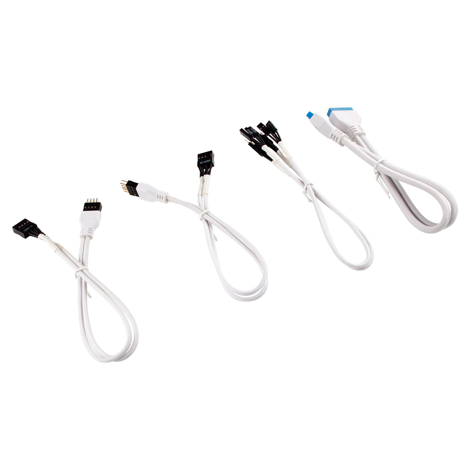CORSAIR Kit d'extension gainé pour panneau avant (30 cm) - Blanc