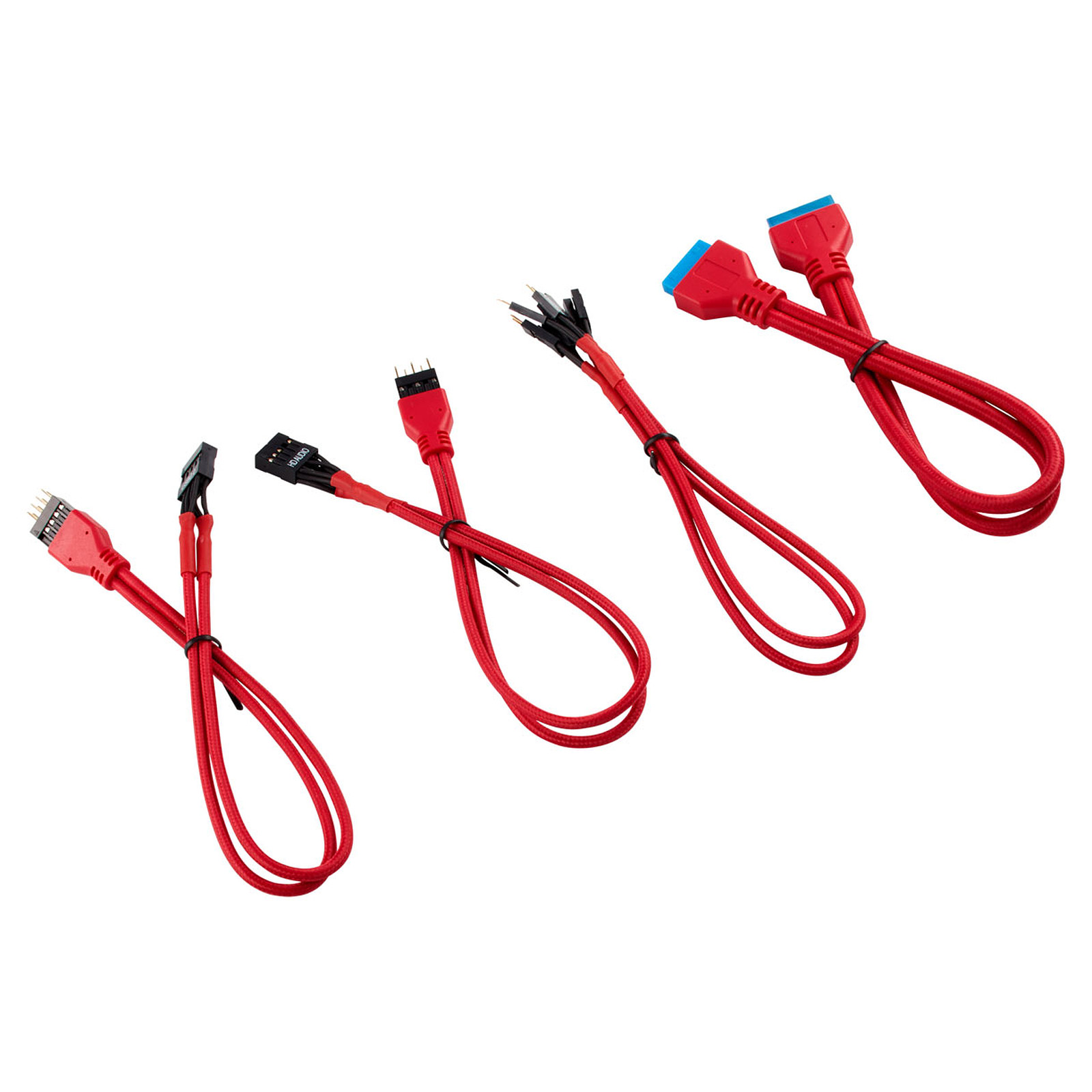 CORSAIR Kit d'extension gainé pour panneau avant (30 cm) - Rouge