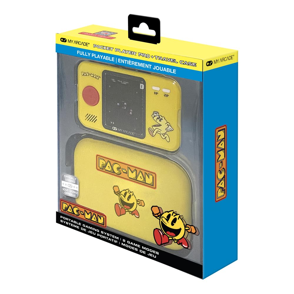 JUST FOR GAMES Système gaming portable  Pocket Player Pro Pac-Man + Housse de transport
