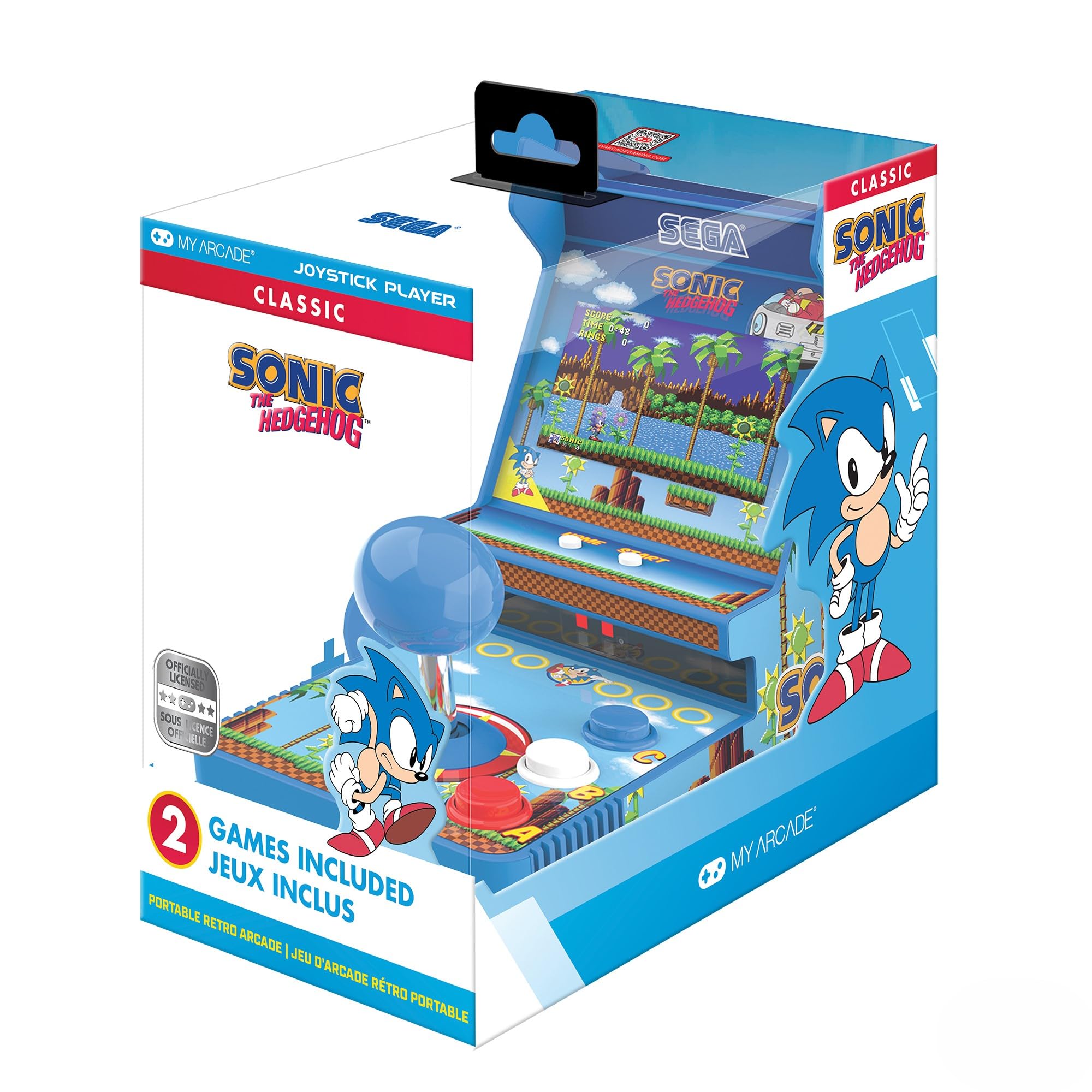 JUST FOR GAMES Jeu d'arcade rétro portable  Joystick Player Sonic The Hedgehog