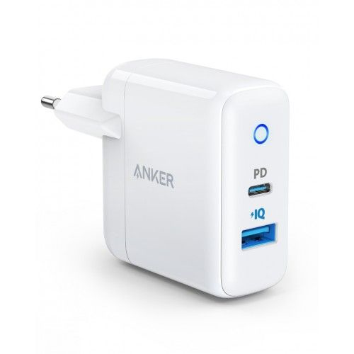Anker CHARGEUR POWERPORT PD USB-C18W + USB-A15W BLANC