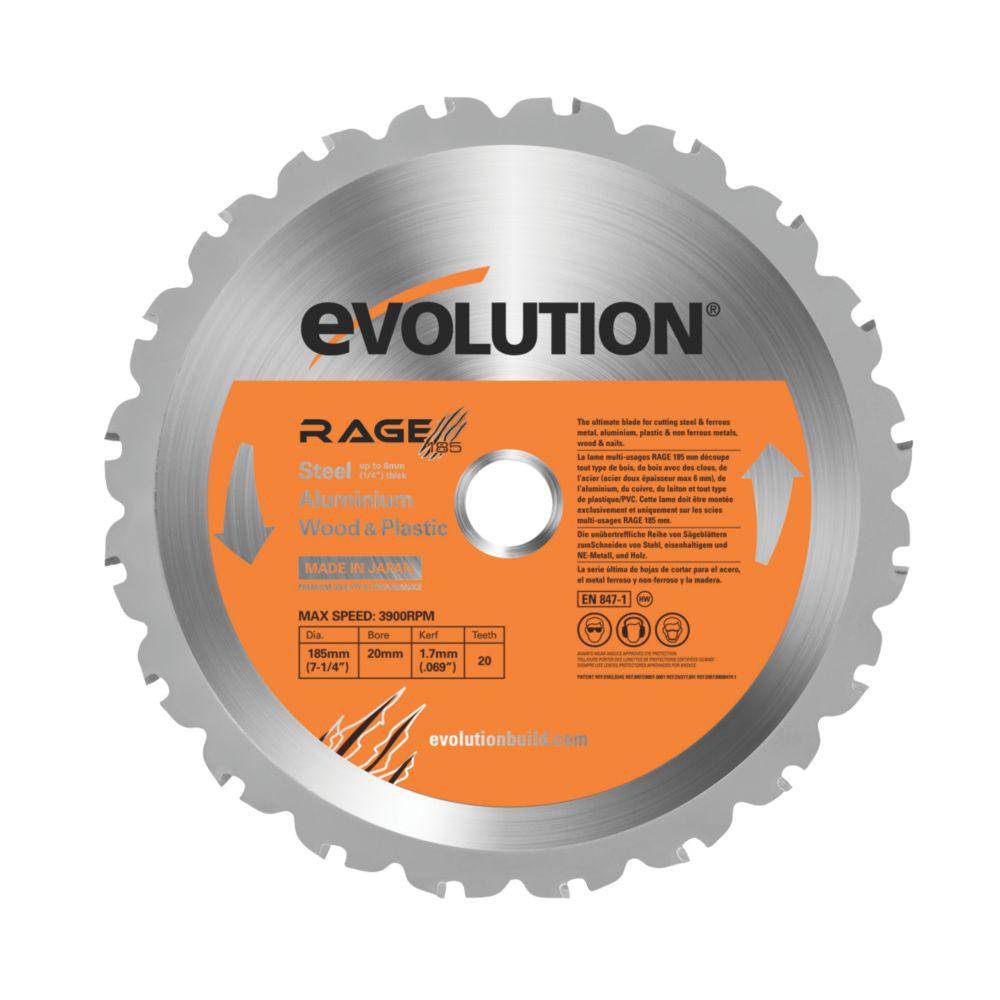 Evolution Lame de scie circulaire 185 x 20mm 20 dents