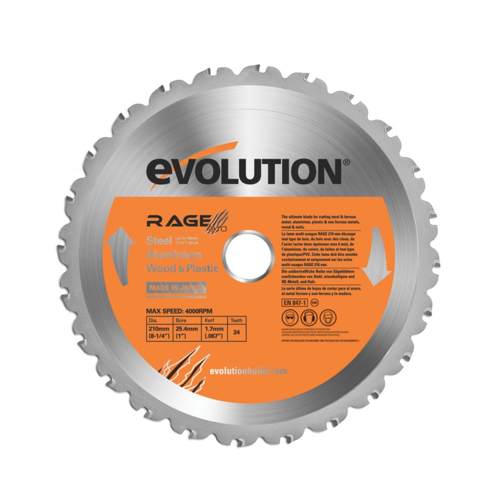 Evolution Lame de scie circulaire 210 x 25,4mm 24 dents