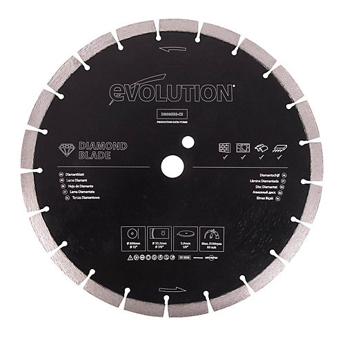 Evolution Lame diamant de scie circulaire pour matériaux durs ø305 mm
