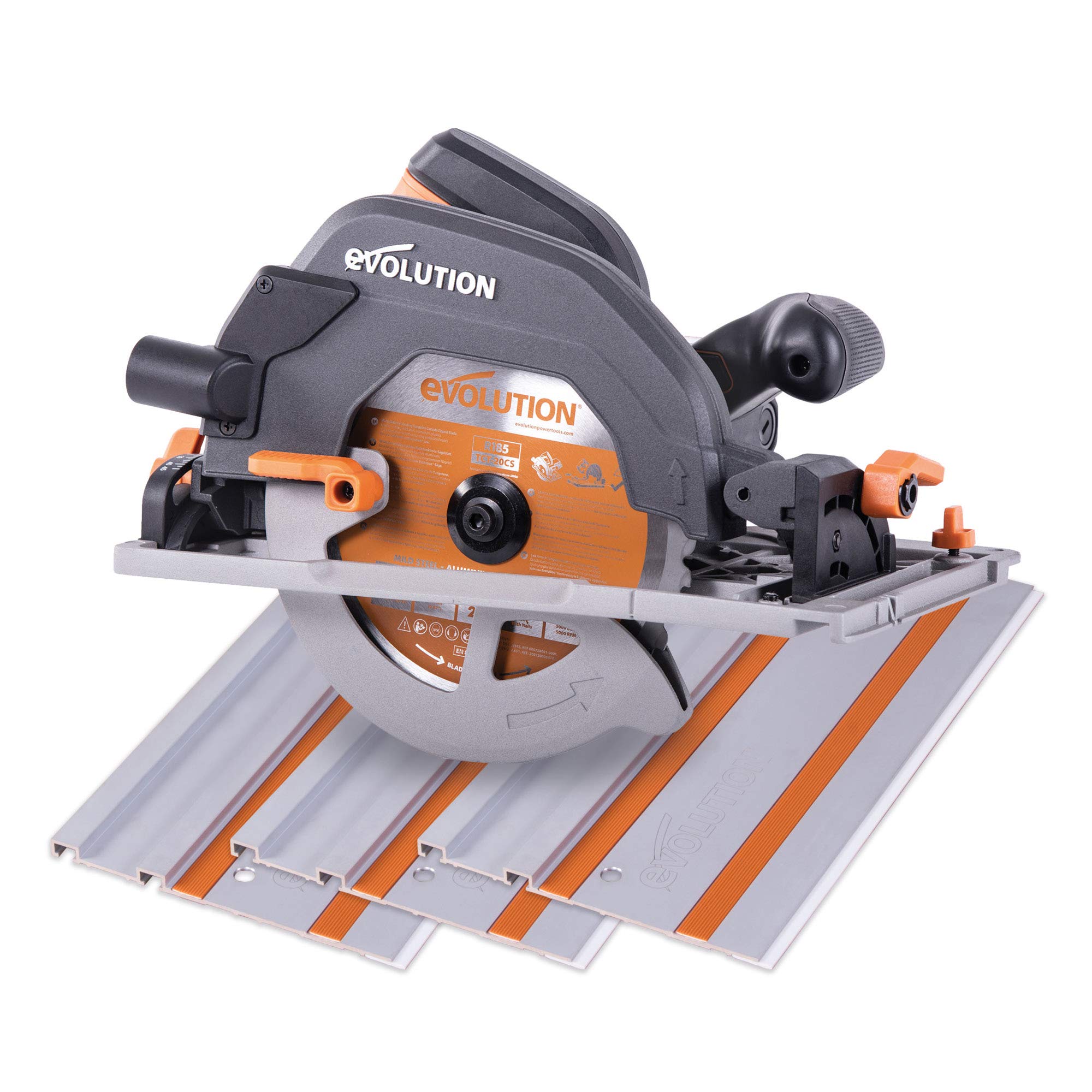 Evolution Scie circulaire filaire avec rails 185mm 220-240V R185CCSX / 027-0003 1600W