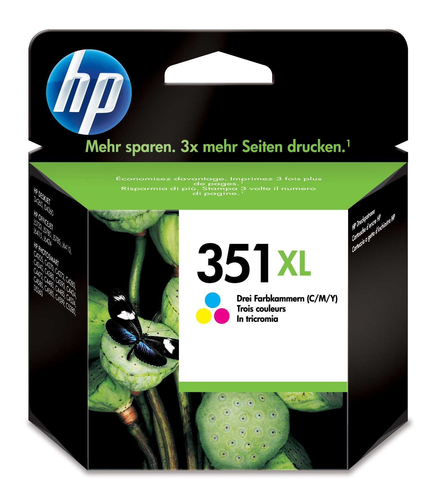 HP HP Cartouche d'Encre 351XL - Cyan, Magenta, Jaune. Idéale pour impressions couleur nettes et éclatantes. Résistante à la décoloration, fiable et performante. Parfaite pour les besoins d'impression à haut volume. Offre la fiabilité HP à des coûts d'expl