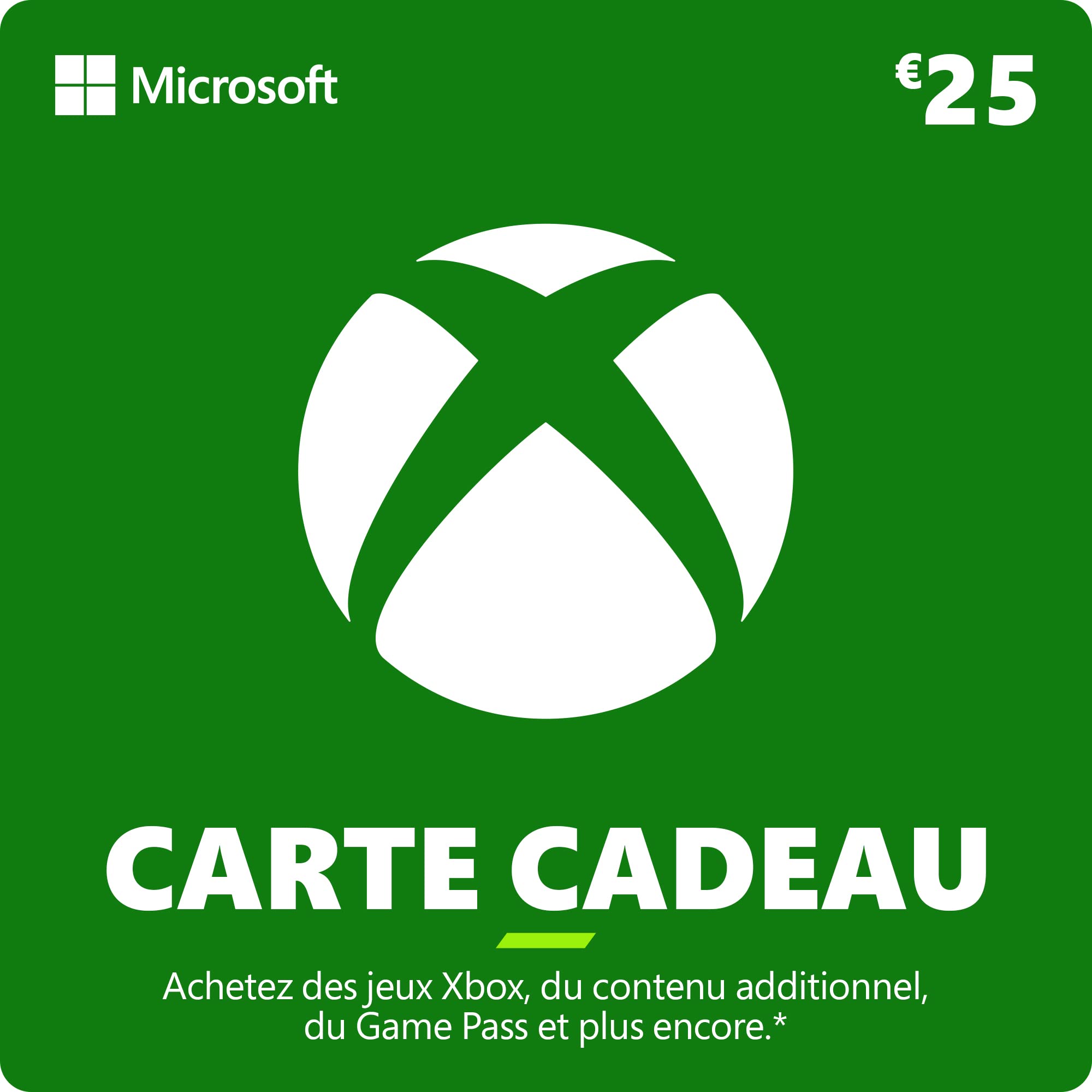 Microsoft Carte Cadeau Xbox 25 Euros