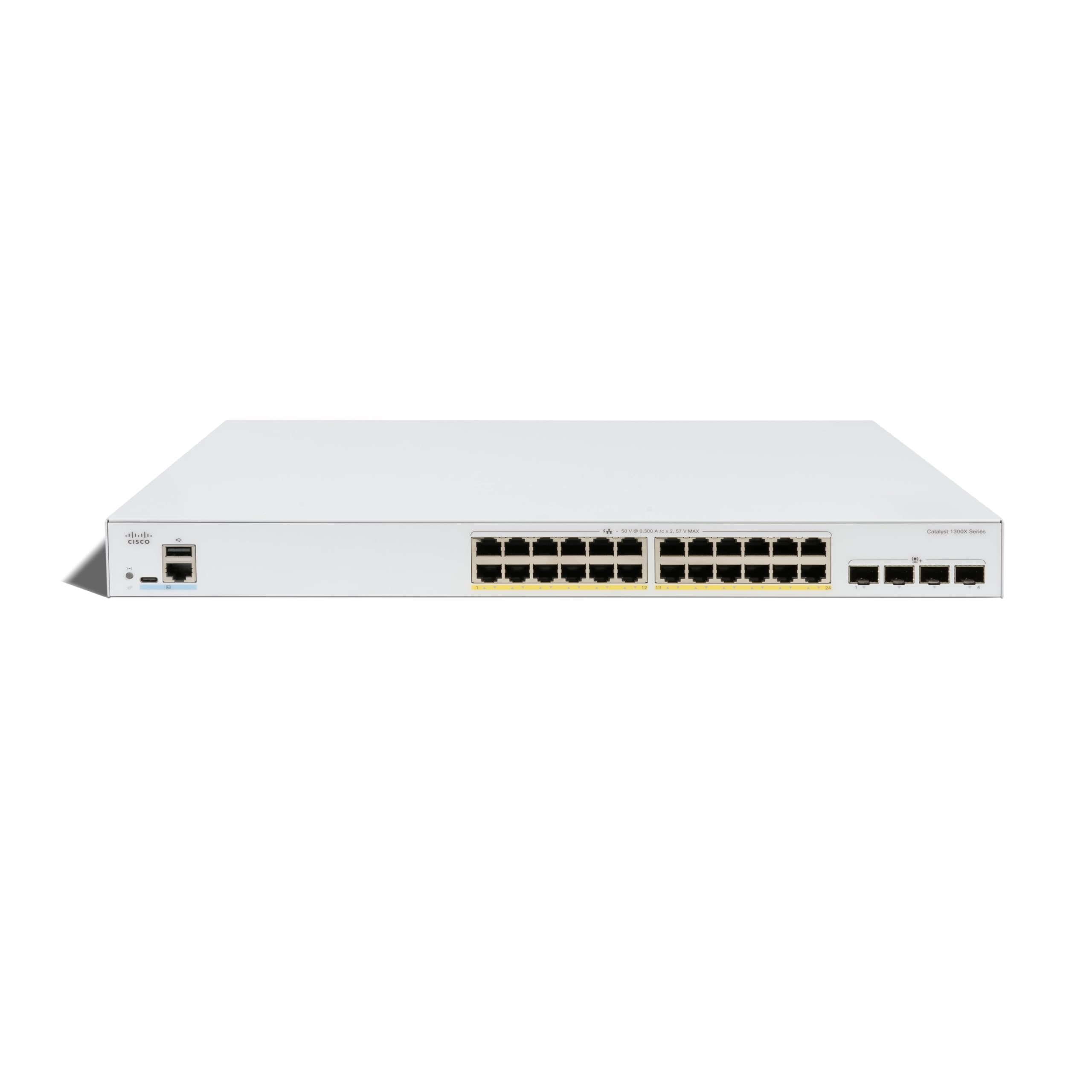 CISCO Catalyst 1300X 24-Port Switch PoE+ with 385W power budget 4 x 10G SFP+ Uplinks 25G for Stacking