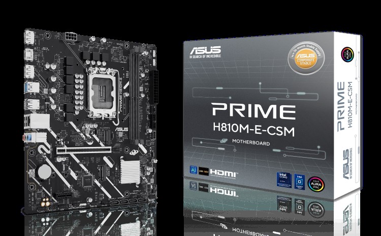 ASUS PRIME H810M-E-CSM Micro-ATX motherboard PCIe 4.0 2xM.2 DDR5 1xHDMI 2xDisplayPort