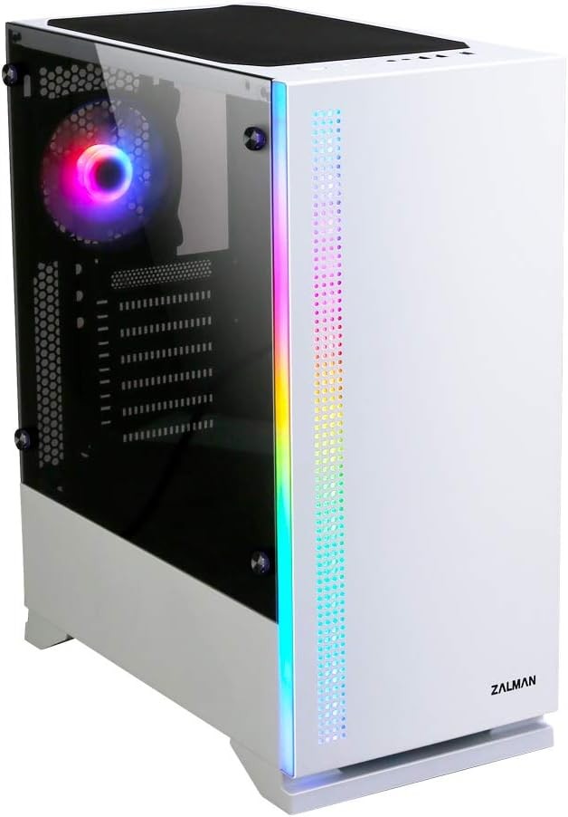 ZALMAN Boitier Moyen Tour ATX S5 Neo RGB avec panneaux vitrés (Blanc)