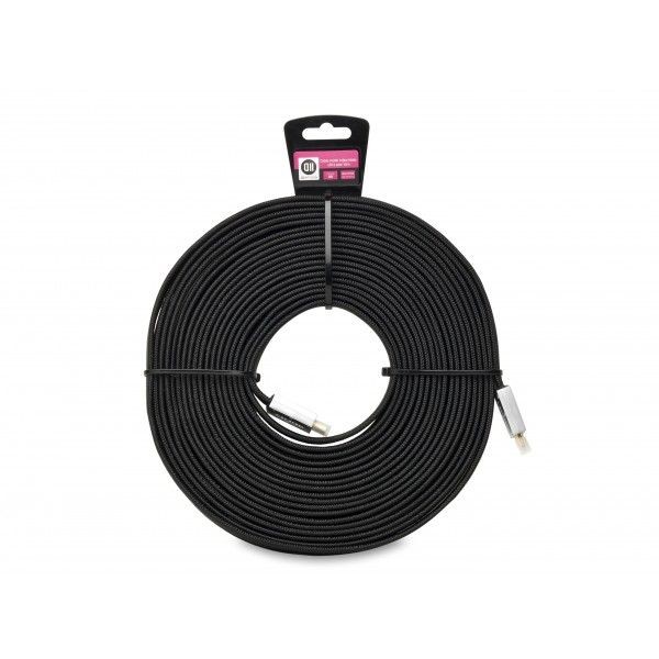 D2 Diffusion C ble HDMI noir ultra plat 10m Accroche cavalier