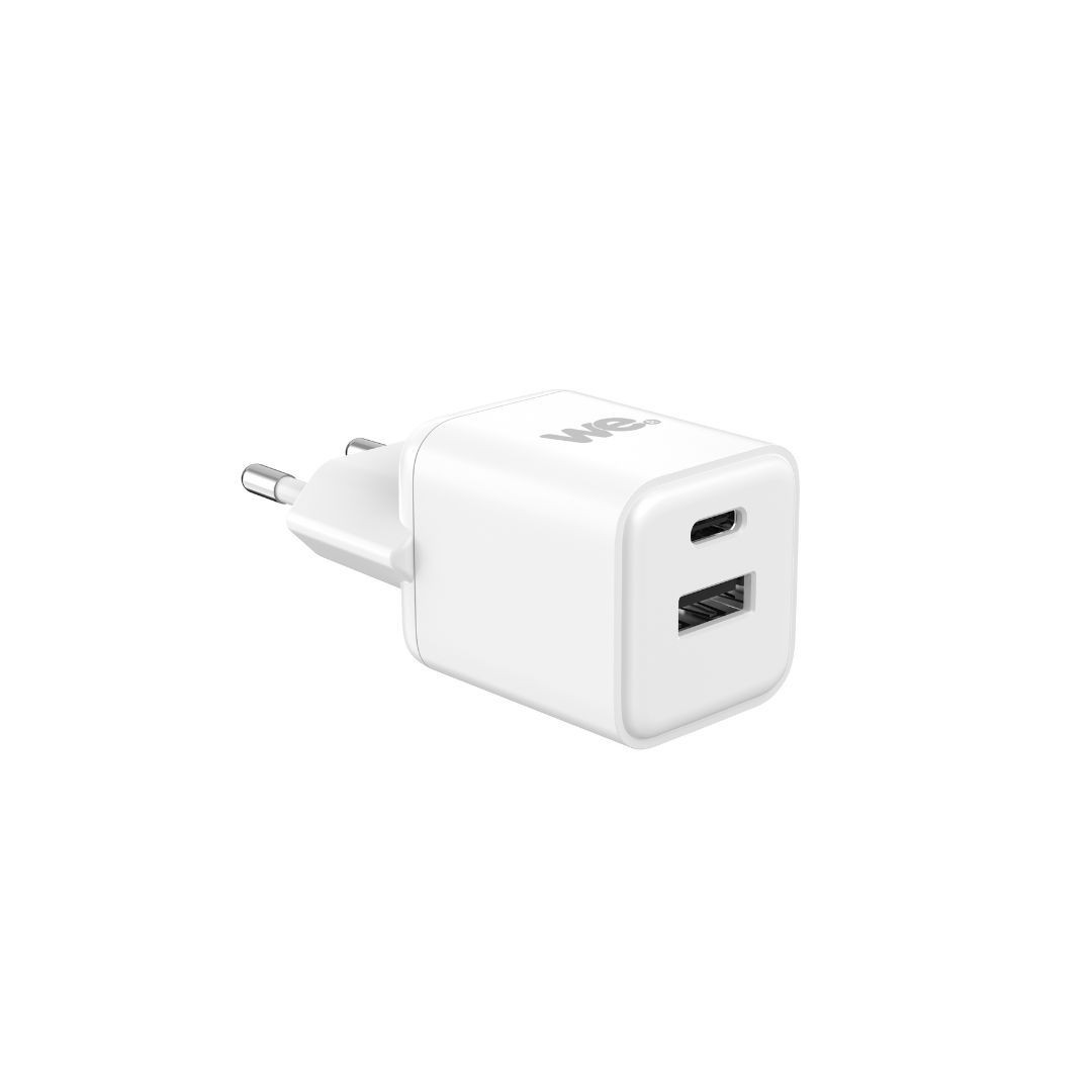 WE Chargeur secteur GaN 1 Port USB et 1 Port USB-C