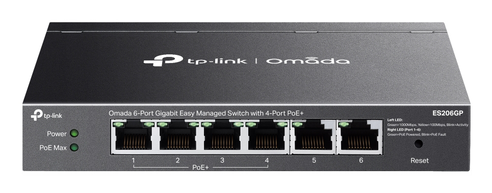 TPLINK Omada 6-Port Gigabit Easy Managed Switch with 4-Port PoE+