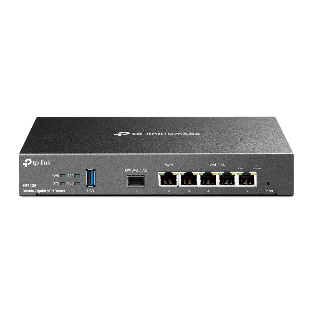 TPLINK ER7206 Multi-WAN Gigabit VPN Router SFP WAN 2xWAN/LAN 2xLAN RJ45 ports Omada SDN