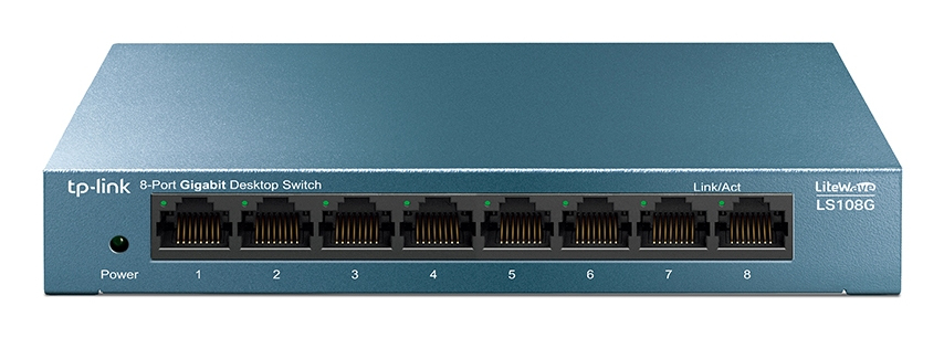 TPLINK LiteWave 8-Port Gigabit Desktop Switch 8 Gigabit RJ45 Ports Desktop Steel Case