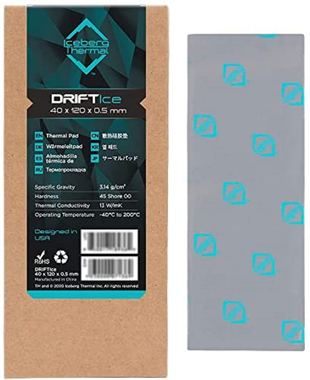 ICEBERG THERMAL Modèle du produit : THERMAL Coussin thermique DRIFTICE, 13 W/mk, 120 x 40 x 0,5 mm