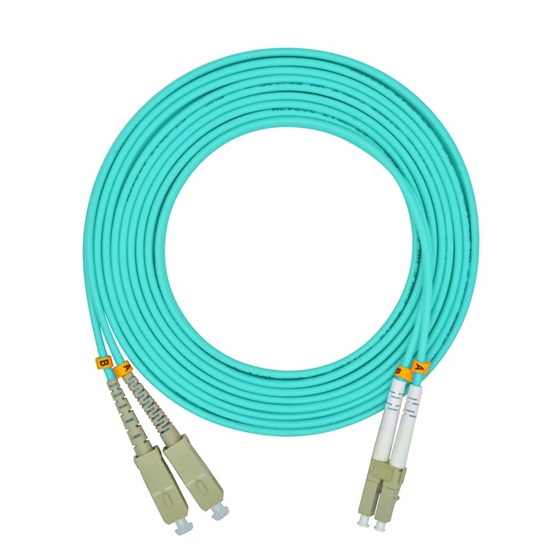 ekivalan Jarretière zip 2,0mm OM3 50/125 LC-UPC/ST-UPC LSZH aqua 10m