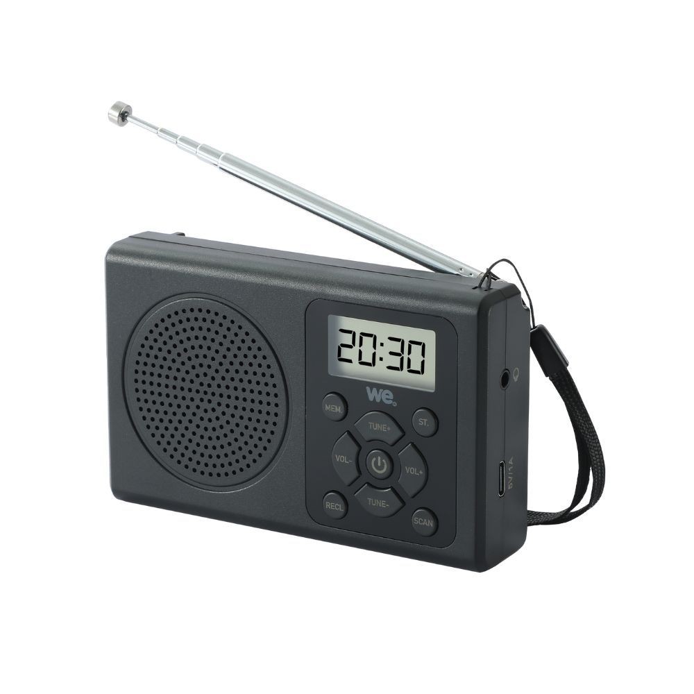 WE Radio FM Ã  piles (non incluses), noir