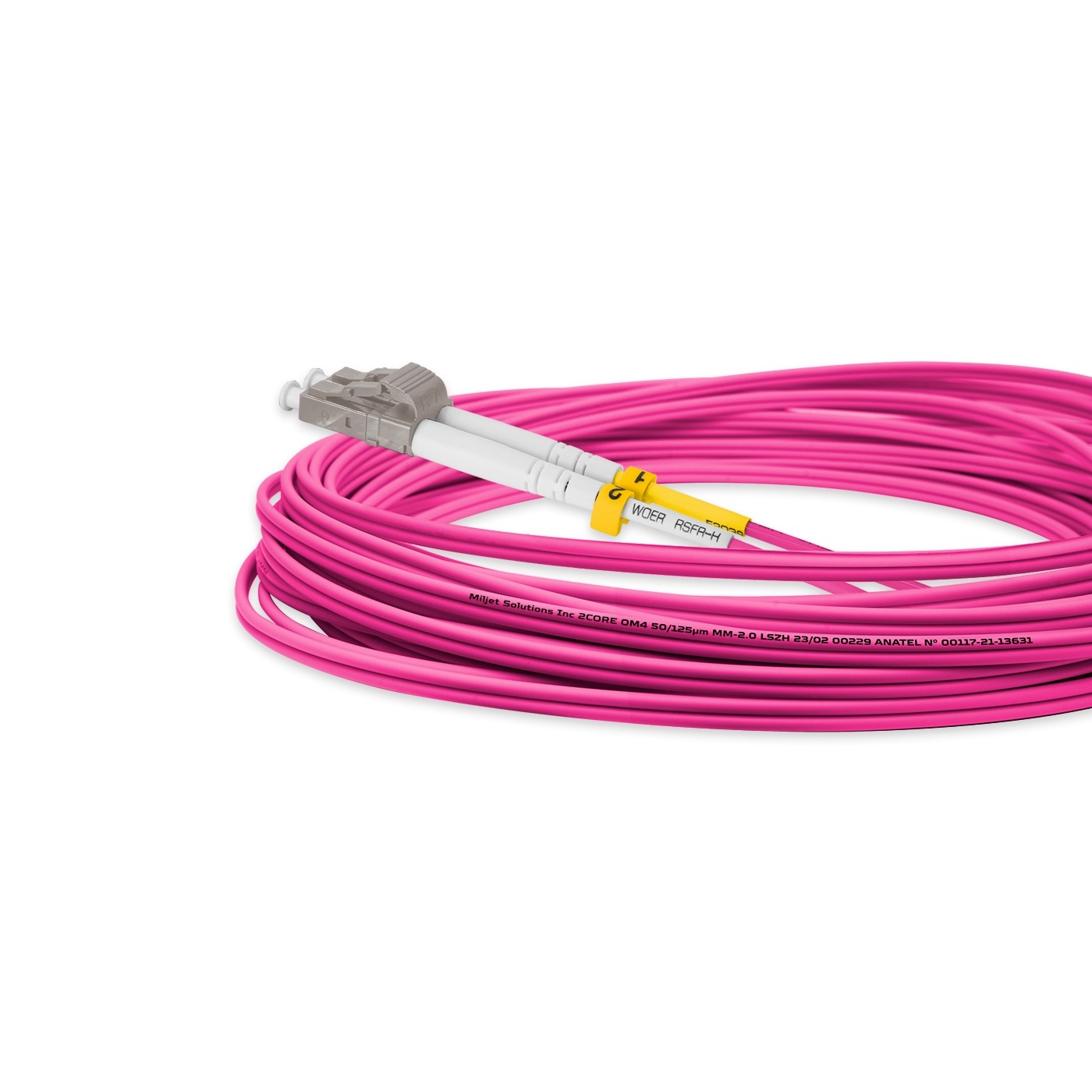 ekivalan Jarretière zip 2,0mm OM4 50/125 LC-UPC/ST-UPC LSZH magenta 7m